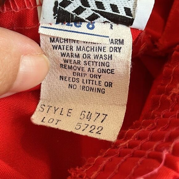 Vintage 70s Take 1 Red Polyester/Cotton Pull on Pants with Front Pockets - Picture 10 of 12